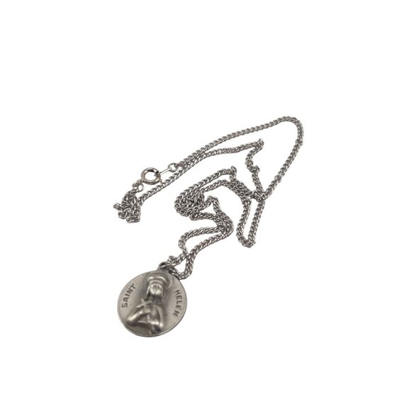 Saint Helen Silver Tone Religious Necklace - Picture 5 of 8